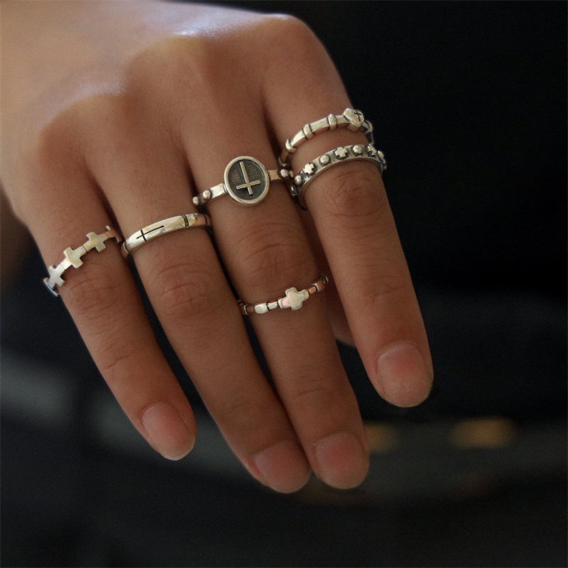 6Pcs/Set Simple Women Rings Cross Heart Engraved Knuckle Silver Color Ring Set Fashion Dance Party Jewelry Accessories
6Pcs/Set Simple Women Rings Cross Heart Engraved Knuckle Silver Color Ring Set Fashion Dance Party Jewelry Accessories