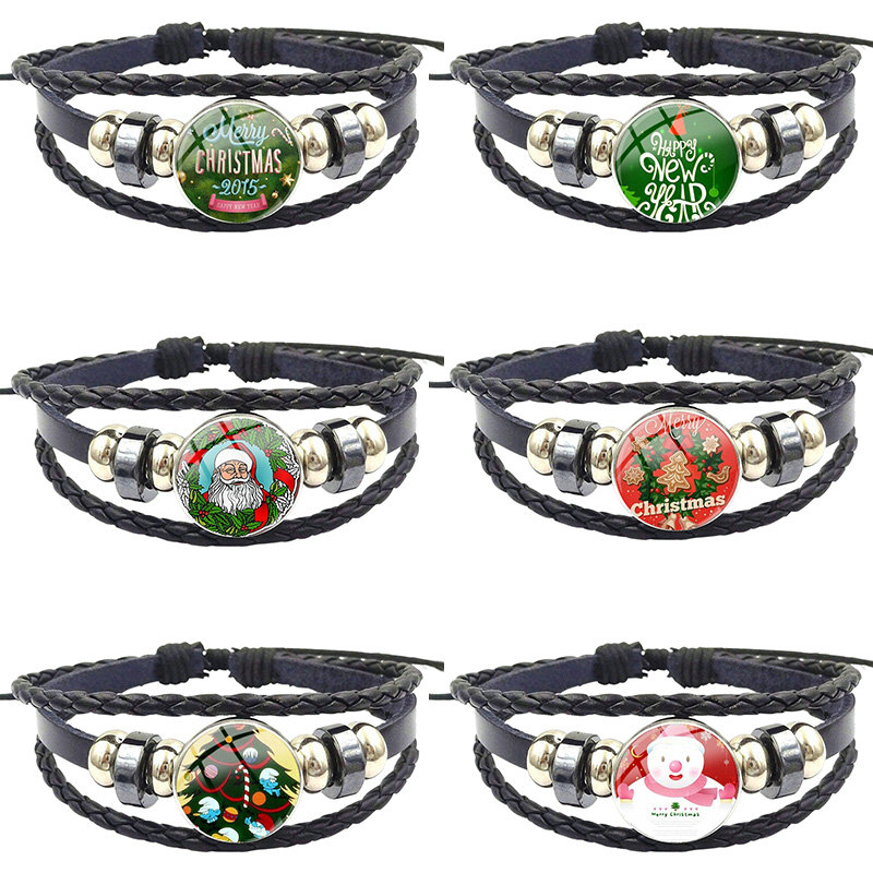 Chrismtas Tree Fashion Glass High Quality Girls Black Leather Bracelet Bangles Jewelry For Girls Handmade Gift
Chrismtas Tree Fashion Glass High Quality Girls Black Leather Bracelet Bangles Jewelry For Girls Handmade Gift