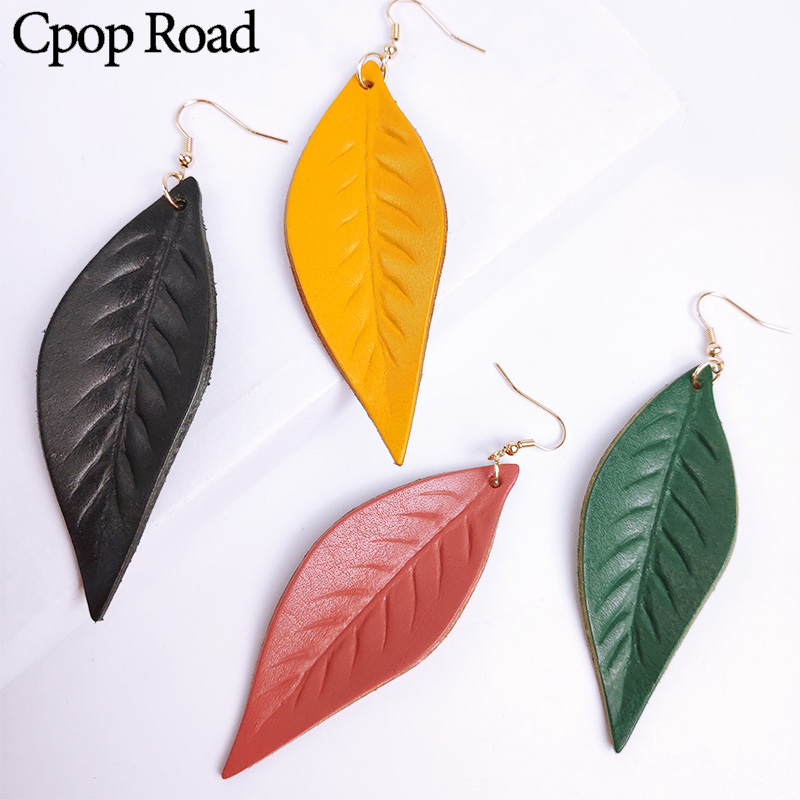 Cpop Vintage Genuine Cowhide Leather Earrings Leaf Solid Color Dangle Earrings Fashion Jewelry Women Accessories Hot Sale Gifts, Silver
Cpop Vintage Genuine Cowhide Leather Earrings Leaf Solid Color Dangle Earrings Fashion Jewelry Women Accessories Hot Sale Gifts, Silver