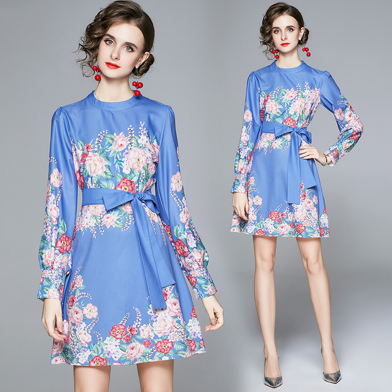 New Summer Fall Runway Vintage Floral Print O Neck Bow Belt Long Sleeve Empire Waist Women Ladies Casual Party Beach Midi Dress, Multi
New Summer Fall Runway Vintage Floral Print O Neck Bow Belt Long Sleeve Empire Waist Women Ladies Casual Party Beach Midi Dress, Multi