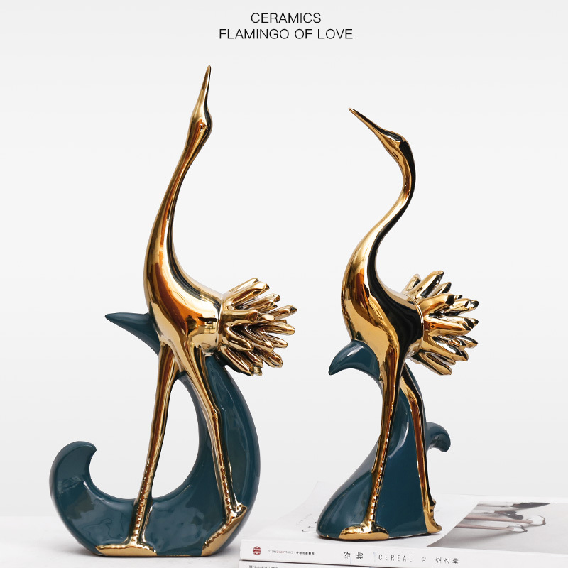 Home Light Luxury Peacock Green Plating Gold Ceramic Flamingo Decoration Room Wine Cabinet Decoration Furnishings
Home Light Luxury Peacock Green Plating Gold Ceramic Flamingo Decoration Room Wine Cabinet Decoration Furnishings