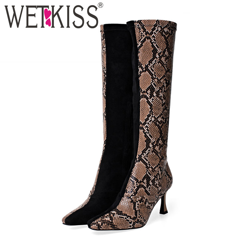 WETKISS Knee High Boots Women Sexy Snake Skin Boots Square Toe Shoes Female Party High Heels Shoes Ladies Winter Plus Size 43, Brown
WETKISS Knee High Boots Women Sexy Snake Skin Boots Square Toe Shoes Female Party High Heels Shoes Ladies Winter Plus Size 43, Brown