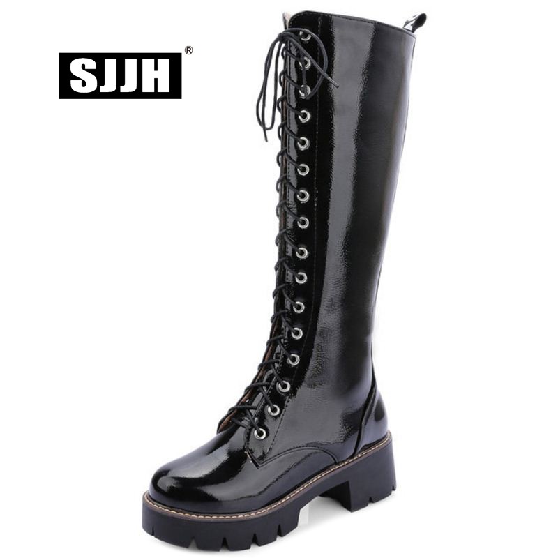 SJJH Women Knee-High Boots with Round Toe Square Heels Platform Long Boots Autumn Fashion Casual Shoes Large Size Q236, Black
SJJH Women Knee-High Boots with Round Toe Square Heels Platform Long Boots Autumn Fashion Casual Shoes Large Size Q236, Black