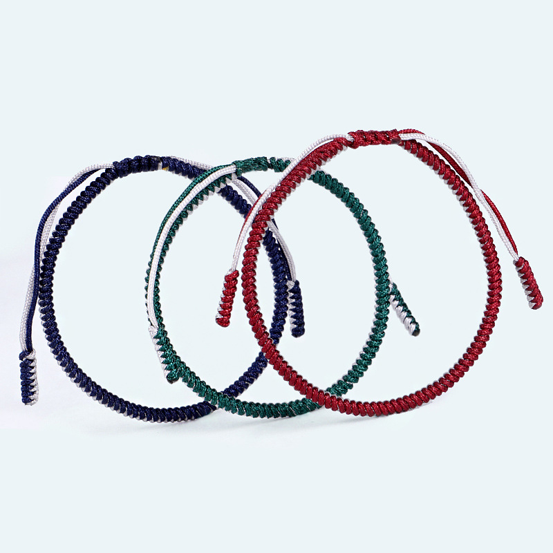 Tibetan Buddhist Lucky Charm Tibetan Bracelets & Bangles For Women Men Handmade Knots Golden Rope Christmas Gift Bracelet