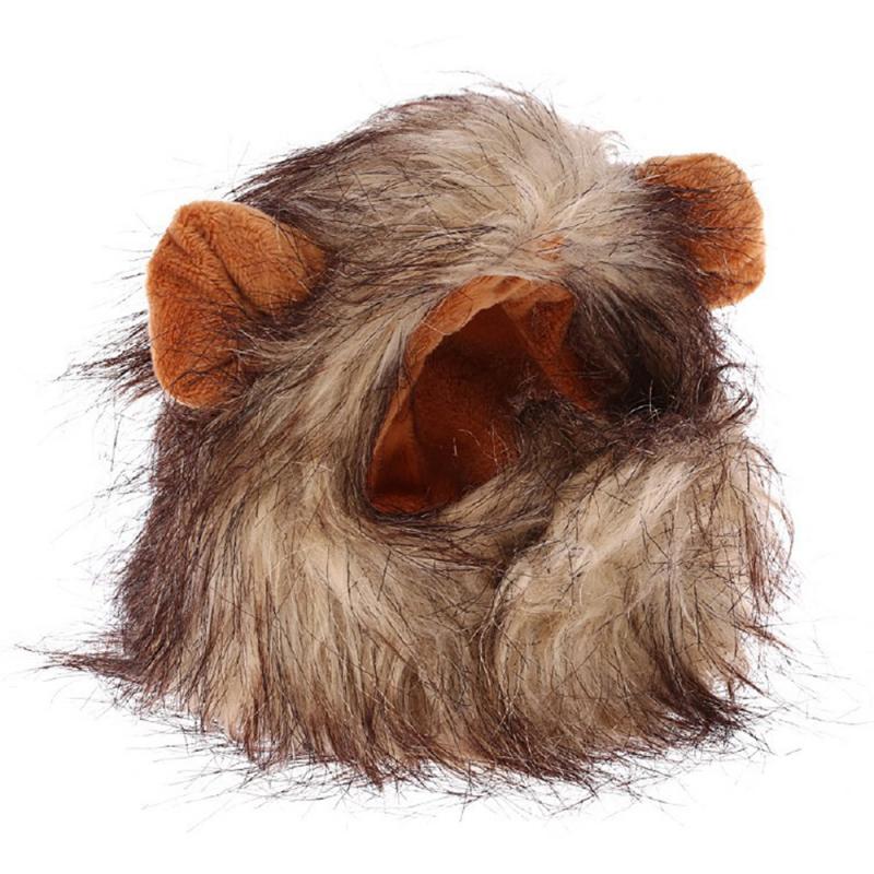 Funny Cute Pet Cat Costume Lion Mane Wig Cap Hat for Cat Dog Halloween Christmas Cosplay Clothes Fancy Dress Creative Fashion