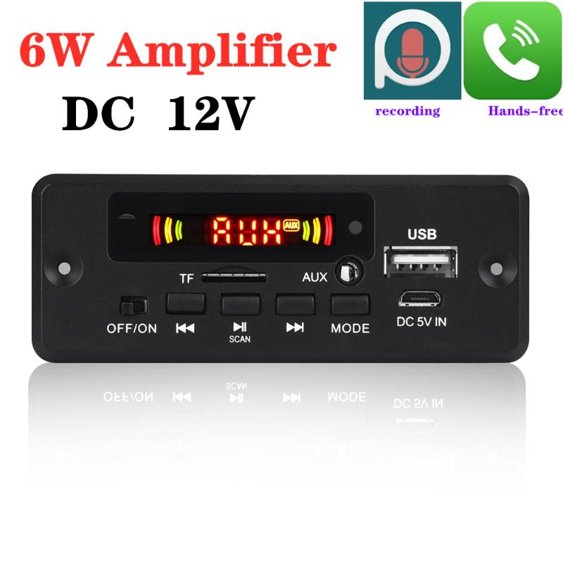 

12v Car USB MP3 Player Bluetooth 5.0 MP3 Decoder Decoding Board Module WMA WAV TF Card Slot / USB / FM Remote Board Module