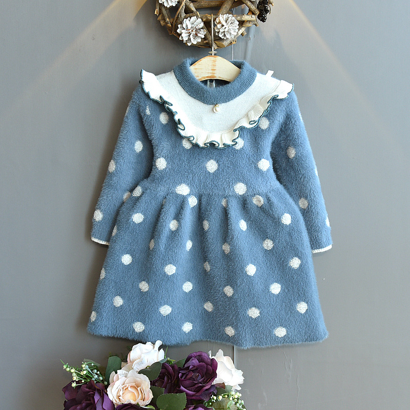 Teenster Fall Baby Girls Clothes Mink Velvet Knit Sweater Long Sleeve Princess Dress Winter Christmas Costume Vestidos, Q31313-3
Teenster Fall Baby Girls Clothes Mink Velvet Knit Sweater Long Sleeve Princess Dress Winter Christmas Costume Vestidos, Q31313-3
