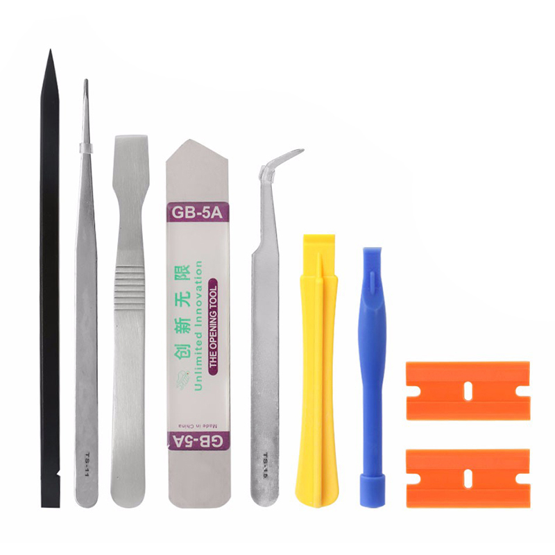 9 in 1 Mobile Phone Repair Tool Set Opening Pry Spudger Opening Tool Tweezers Set for Tablet Cell Phone Repair
9 in 1 Mobile Phone Repair Tool Set Opening Pry Spudger Opening Tool Tweezers Set for Tablet Cell Phone Repair