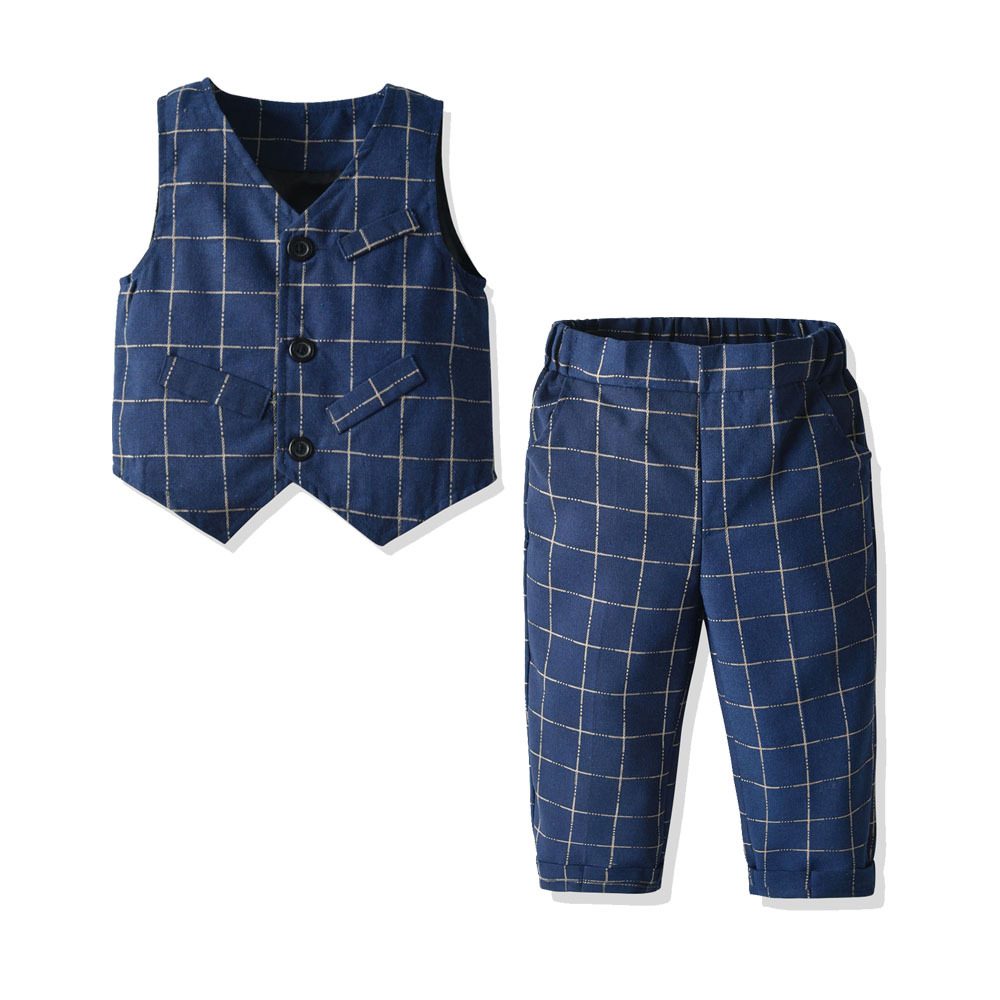 Plaid Fashion Autumn Infant Clothing Set Kids Baby Boy Suit Gentleman Wedding Formal Vest Tie Shirt Pant 2Pcs Clothes Sets, Navy blue
Plaid Fashion Autumn Infant Clothing Set Kids Baby Boy Suit Gentleman Wedding Formal Vest Tie Shirt Pant 2Pcs Clothes Sets, Navy blue