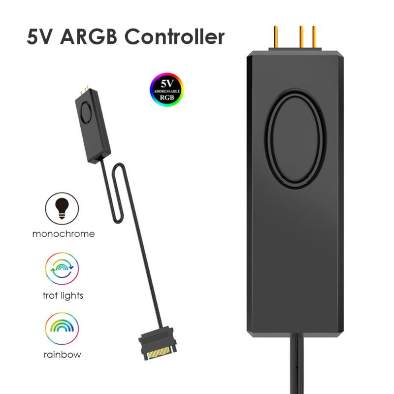 ARGB Controller Durable Practical Multi-functional Classic 5V 3Pin SATA Pin Power Supply Cool Light Stripe for Desktop Case
ARGB Controller Durable Practical Multi-functional Classic 5V 3Pin SATA Pin Power Supply Cool Light Stripe for Desktop Case