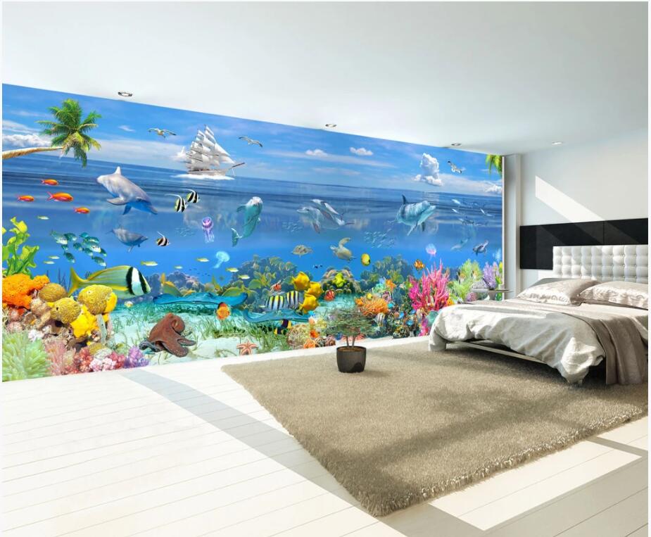custom photo mural wallpaper 3d HD Underwater World Dolphin Fish Aquarium living room home decor 3d wall muals wall paper for walls 3 d, Non-woven wallpaper
custom photo mural wallpaper 3d HD Underwater World Dolphin Fish Aquarium living room home decor 3d wall muals wall paper for walls 3 d, Non-woven wallpaper