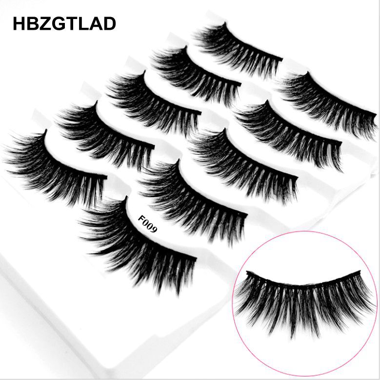 False Eyelashes 2021 5 Pairs 100% Real Mink 3D Natural Lashes Soft Eyelash Extension Makeup Kit Cilios