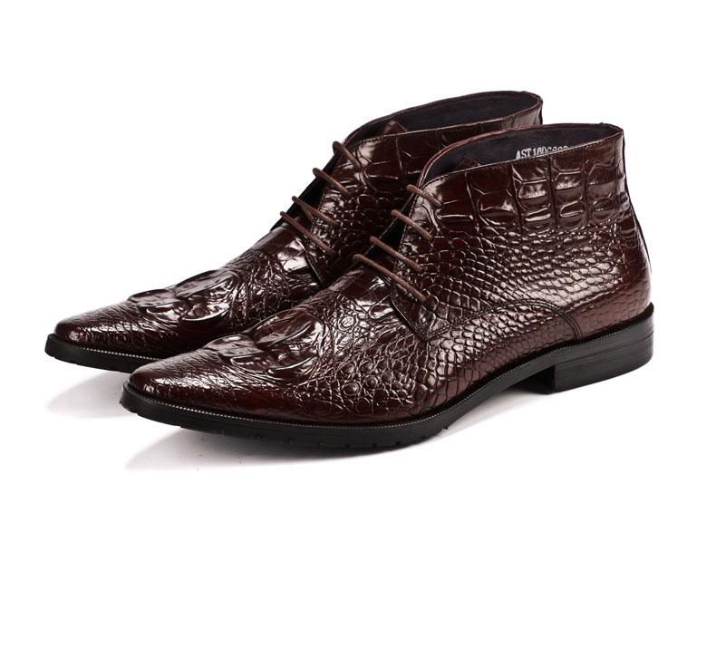 Luxury Designer Men Dress Boots Shoe Genuine Leather High Quality Cow Leather Pointy Crocodile Pattern Ankle Boots
Luxury Designer Men Dress Boots Shoe Genuine Leather High Quality Cow Leather Pointy Crocodile Pattern Ankle Boots