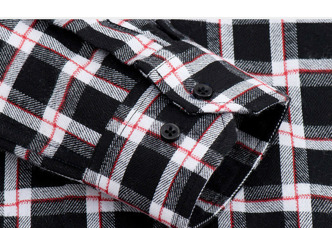 Quality Flannel Plaid Men Shirt Cotton Spring Autumn Casual Long Sleeve Dress Shirts Soft Comfort Slim Fit Button Down Clothes T200915