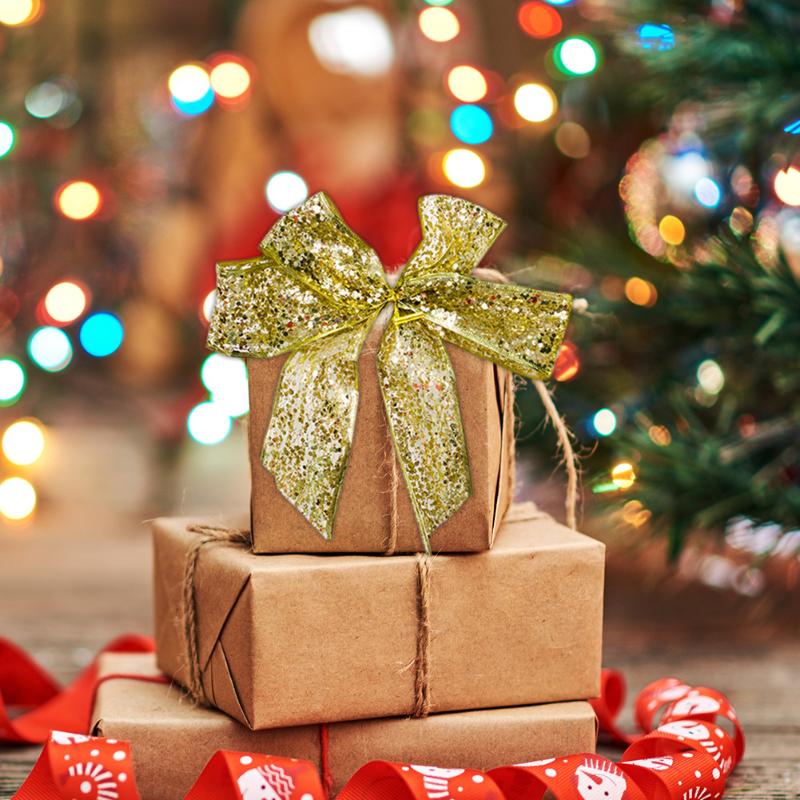 1 Roll 3m Christmas Decorations Ribbons Bowknot New Year DIY Material Party Craft Color Bar Sequins Plaid Ribbons Gift Packaging