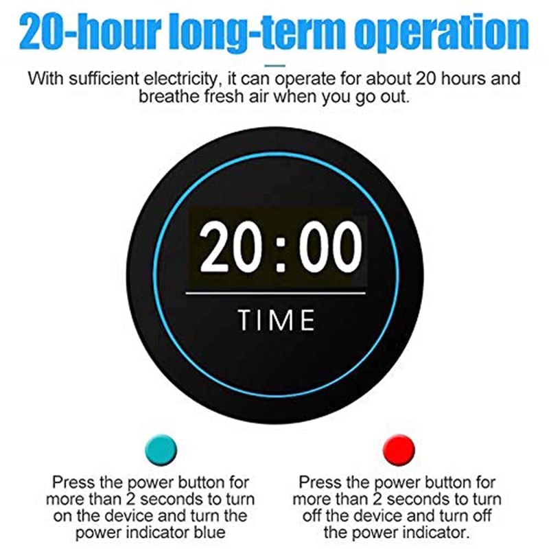 Novelty Lighting Personal Air Purifier Necklace Usb Portable Wearable Mini Negative Ion Freshener No Radiation Low Noise Blue light