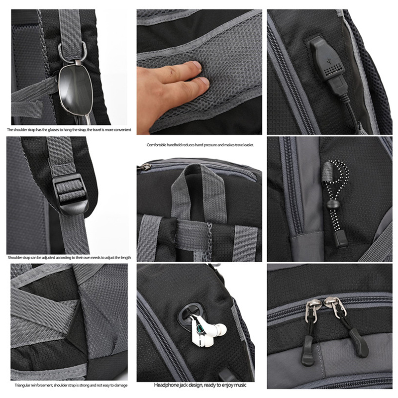 40L Waterproof USB charging Climbing Unisex male travel men Backpack men Outdoor Sports Camping Hiking Backpack School Bag Pack 200918