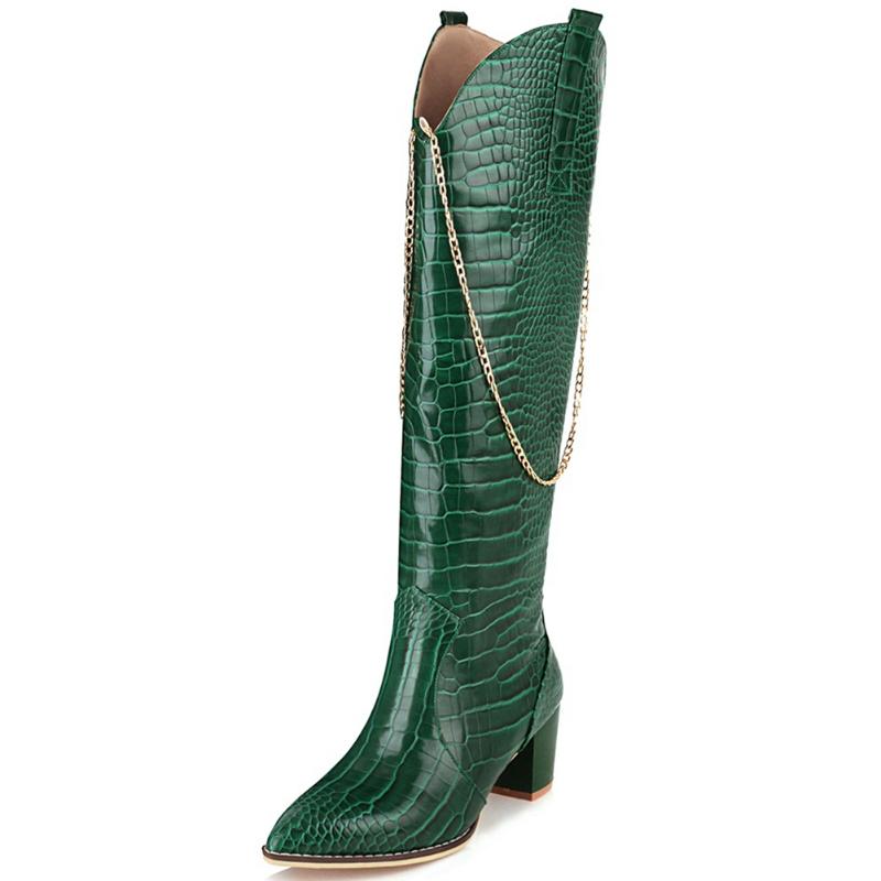 Dropship High Quality Big Size 48 Shoes Woman Brand New Poined Toe Slip-On Chain Suqare Thick Heels Knee High Autumn Boots, Black
Dropship High Quality Big Size 48 Shoes Woman Brand New Poined Toe Slip-On Chain Suqare Thick Heels Knee High Autumn Boots, Black