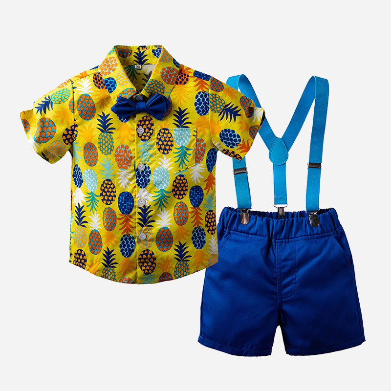 2020 new pineapple sleeve short sleeve children's two-piece gentleman outfit cute top + suspenders banquet gentleman outfit 0-6, Yellow
2020 new pineapple sleeve short sleeve children's two-piece gentleman outfit cute top + suspenders banquet gentleman outfit 0-6, Yellow