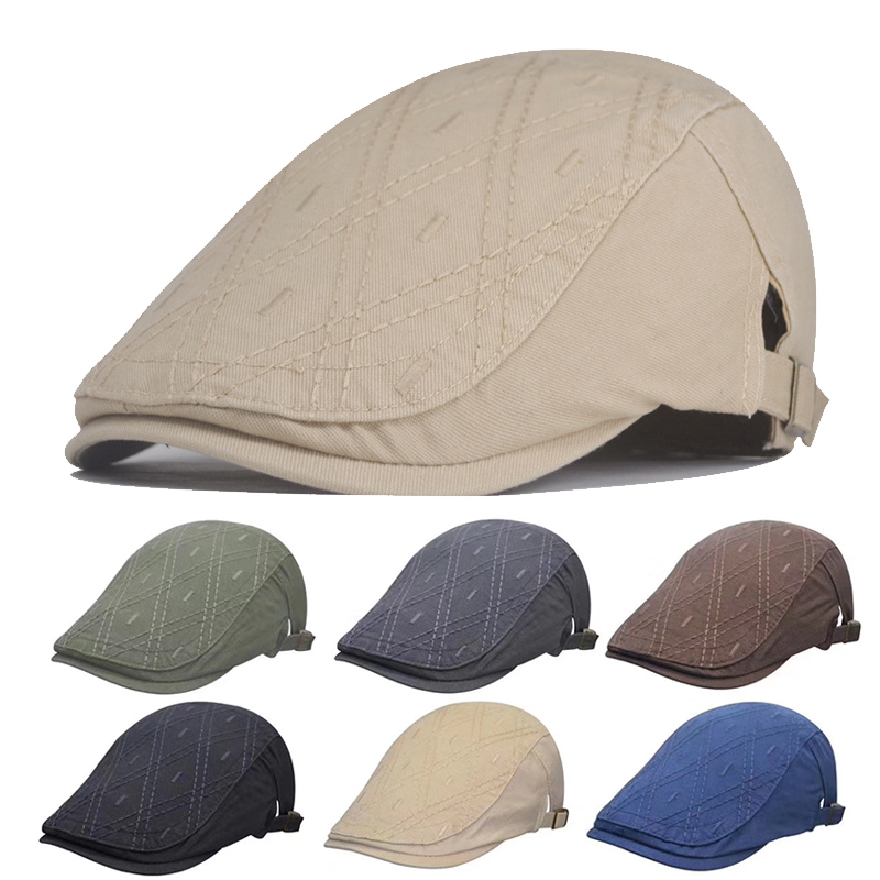 Berets Cotton Middle-aged Men's Duck Tongue Hat Breathable Embroidery Sun Sunscreen Man Beret Flat Cap Male, Black
Berets Cotton Middle-aged Men's Duck Tongue Hat Breathable Embroidery Sun Sunscreen Man Beret Flat Cap Male, Black