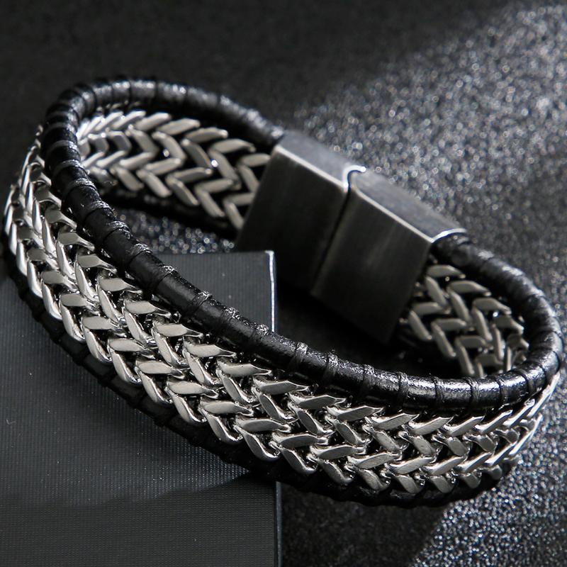 Braided Leather Bracelet For Men Stainless Steel Mens Bracelets With Magnet Clasp For Manly Wrist Birthday Gifts Boyfriend
Braided Leather Bracelet For Men Stainless Steel Mens Bracelets With Magnet Clasp For Manly Wrist Birthday Gifts Boyfriend