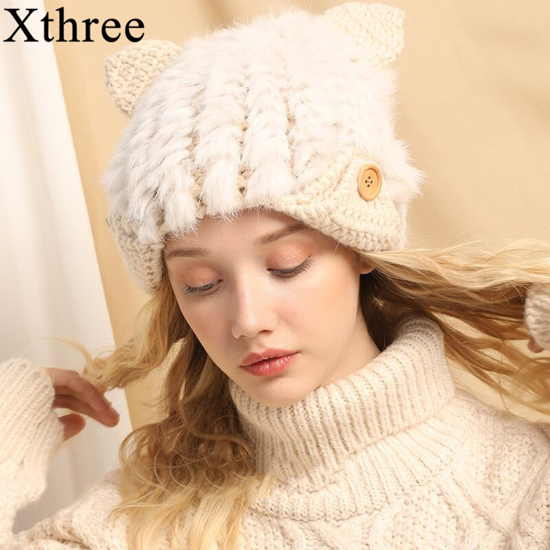 Xthree fur wool knitted hat winter women's hat Skullies beanies for women girls kitty women Cap, White
Xthree fur wool knitted hat winter women's hat Skullies beanies for women girls kitty women Cap, White