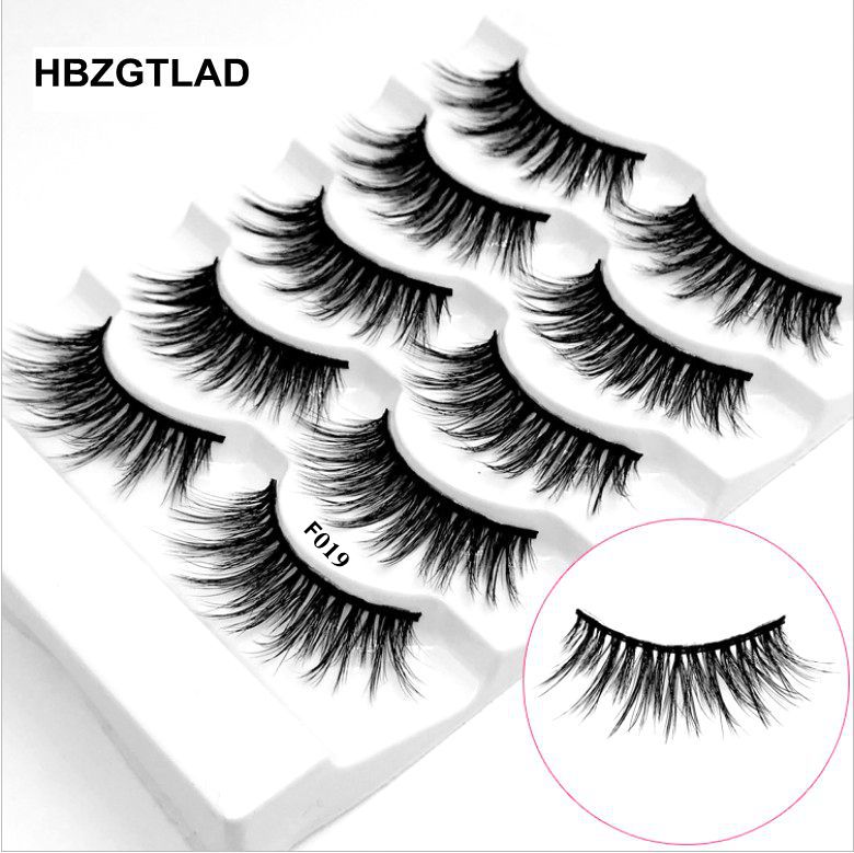 False Eyelashes 2021 5 Pairs 100% Real Mink 3D Natural Lashes Soft Eyelash Extension Makeup Kit Cilios