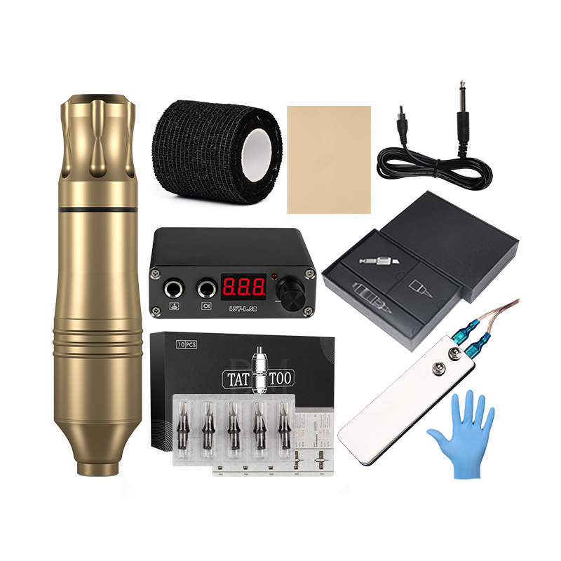Latest Complete Tattoo Kit LCD Power Supply Cartridge Needles Set Permanent Makeup Tattoo Machine Kit for Starter Tattoo Artists
