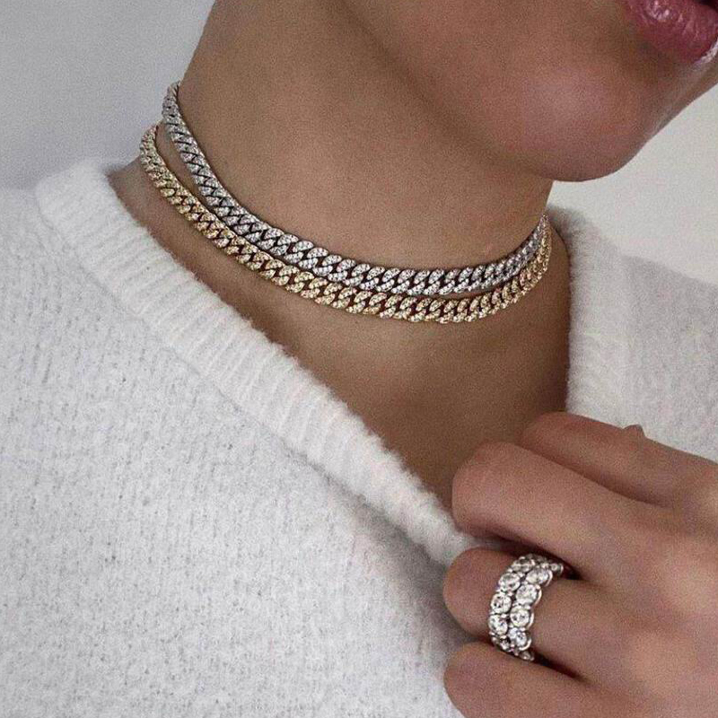 2020 new 6.5MM iced out bling cz Miami cuban link chain necklace high quality gold silver color cz choker women jewelry
2020 new 6.5MM iced out bling cz Miami cuban link chain necklace high quality gold silver color cz choker women jewelry