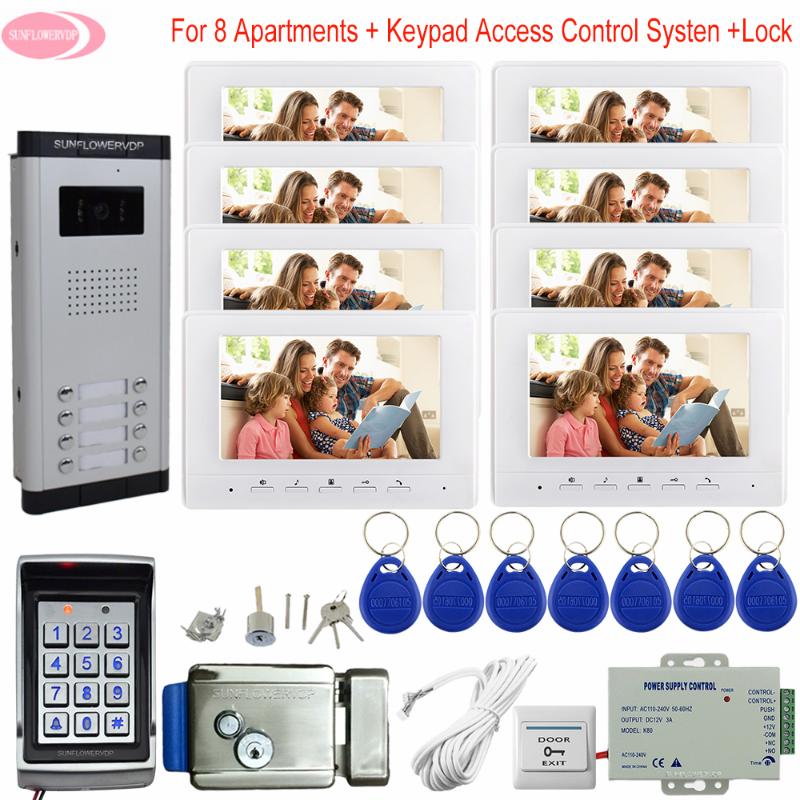 8 Apartments Video Door Entry Panel Video Intercom Doorphone Keypad Access Control Door Intercom with Electric Lock
8 Apartments Video Door Entry Panel Video Intercom Doorphone Keypad Access Control Door Intercom with Electric Lock