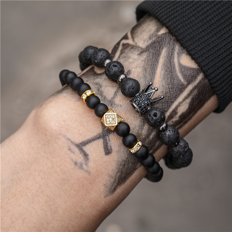 2 pieces / set 2020 new fashion and charm Men's Bracelet, Black Onyx Volcanic Bead Bracelet For Men Jewelry Gift
2 pieces / set 2020 new fashion and charm Men's Bracelet, Black Onyx Volcanic Bead Bracelet For Men Jewelry Gift