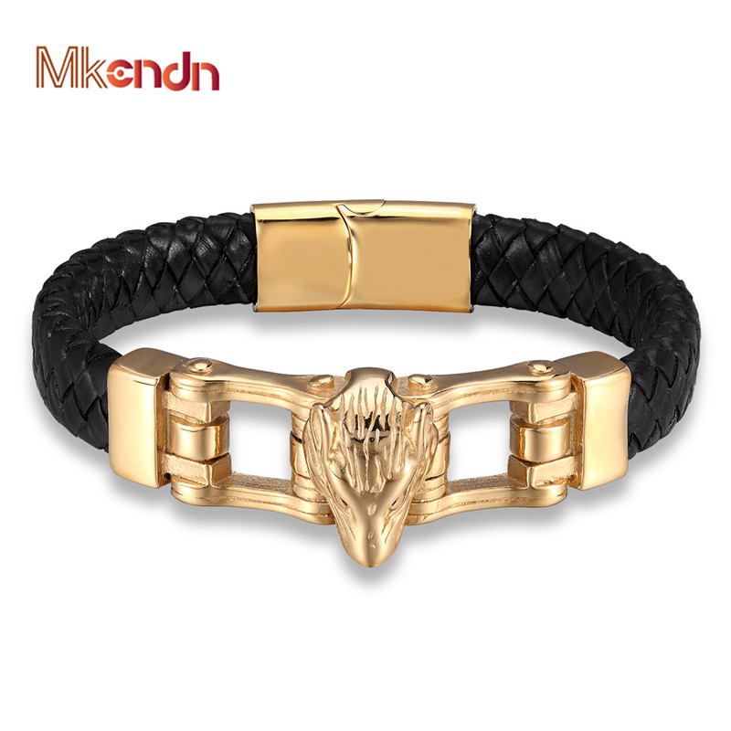 MKENDN Hot Sale Genuine Leather Bracelet For Men Vikings Wolf Leopard Hand Charm Bracelets Gold Magnet Handmade Punk Jewelry
MKENDN Hot Sale Genuine Leather Bracelet For Men Vikings Wolf Leopard Hand Charm Bracelets Gold Magnet Handmade Punk Jewelry