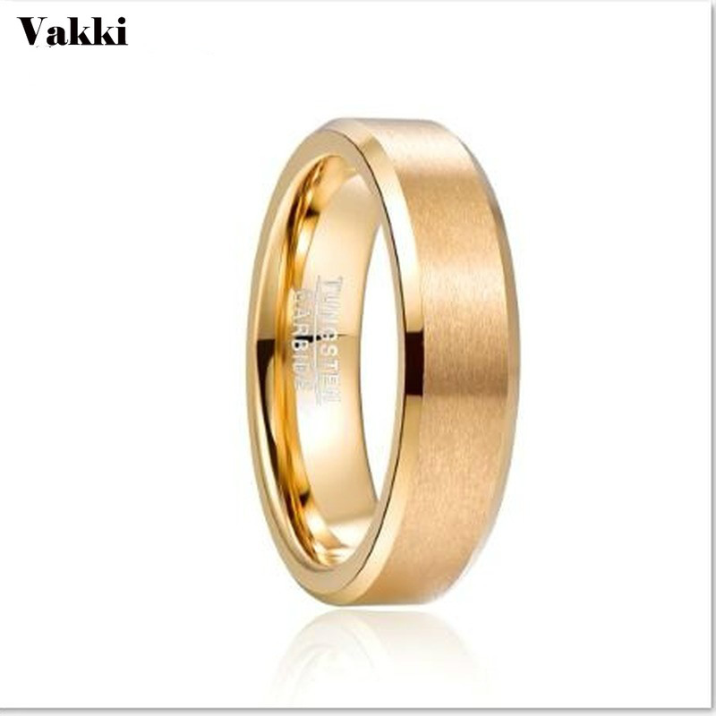 VAKKI 6mm Tungsten Staeel Gold Color Ring Matte Finish Beveled Men's Promise Wedding Anel Masculino Men Jewerly
VAKKI 6mm Tungsten Staeel Gold Color Ring Matte Finish Beveled Men's Promise Wedding Anel Masculino Men Jewerly