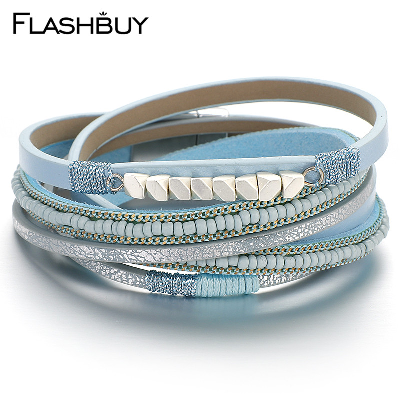 Flashbuy Fashion Vintage Beads Mulitilayer Leather Bracelets For Women Simple Trendy Shining Wrap Bracelets Party Female Bangles
Flashbuy Fashion Vintage Beads Mulitilayer Leather Bracelets For Women Simple Trendy Shining Wrap Bracelets Party Female Bangles