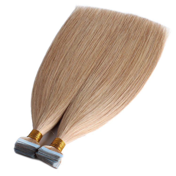 Double Drawn Human Hair Tape in Hair Extensions #27 Strawberry Blonde Virgin Russian Invisiable Skin Weft Tape on Extensions 40pcs/100g