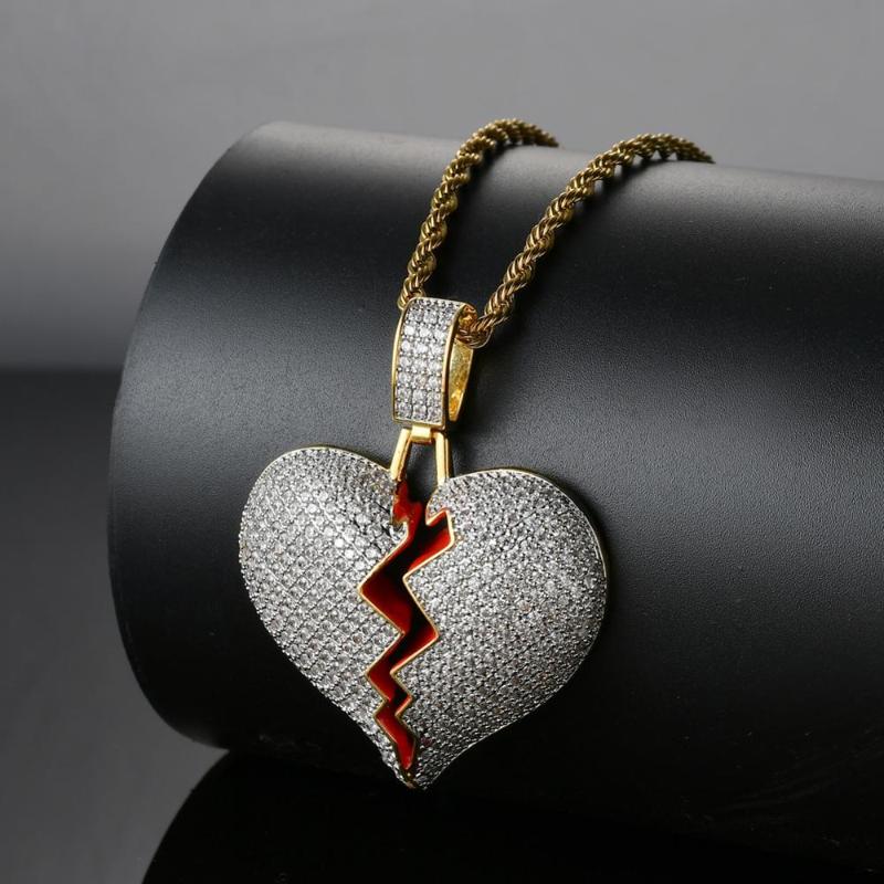 Hip hop necklace copper micro-zircon heart-shaped pendant necklace jewelry for couple gift
Hip hop necklace copper micro-zircon heart-shaped pendant necklace jewelry for couple gift