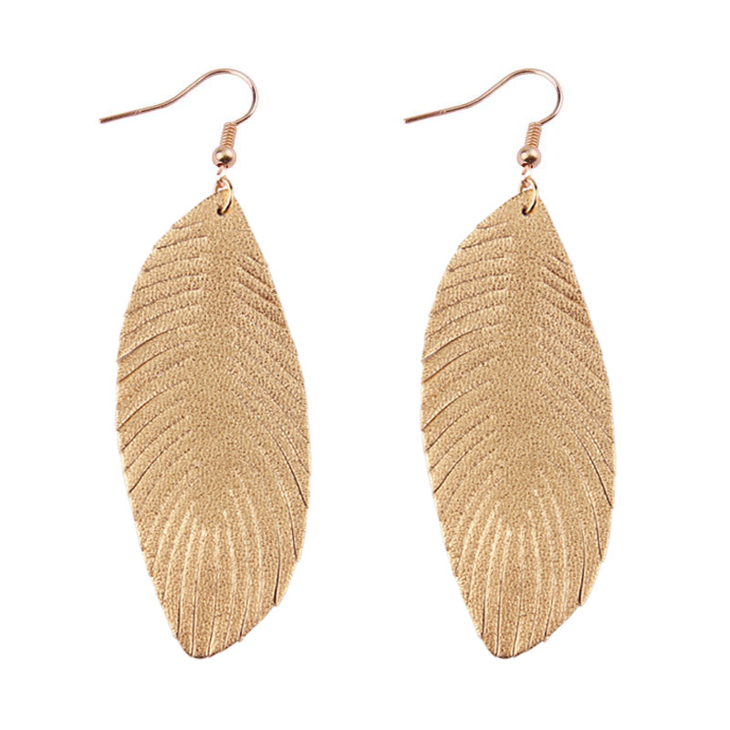 ZWPON 2020 New Feather 100% Soft Genuine Leather Earrings for Women Fashion Summer Leather Leaf Earrings Gold Statement
ZWPON 2020 New Feather 100% Soft Genuine Leather Earrings for Women Fashion Summer Leather Leaf Earrings Gold Statement