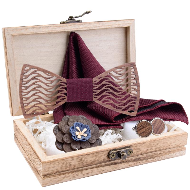 Neck Ties Flral Mens Wood Bow Tie Set Men Wooden Bowtie Cufflinks Handkerchief Brooch Necktie Silk Wedding Party Hombre With Gift Box
Neck Ties Flral Mens Wood Bow Tie Set Men Wooden Bowtie Cufflinks Handkerchief Brooch Necktie Silk Wedding Party Hombre With Gift Box