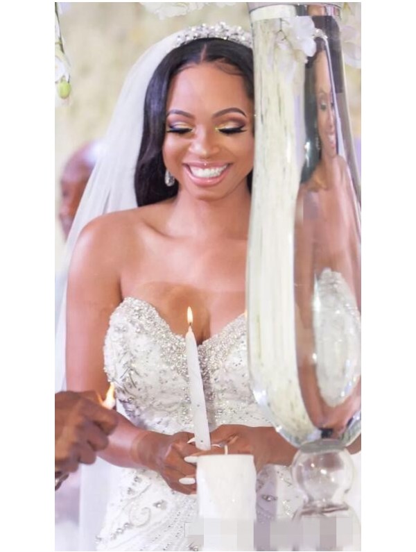 Sexy Mermaid Wedding Dresses With Beads Sequins Layered Skirt Plus Size Wedding Dresses Count Train Shinning Zipper Back Bridal Gowns