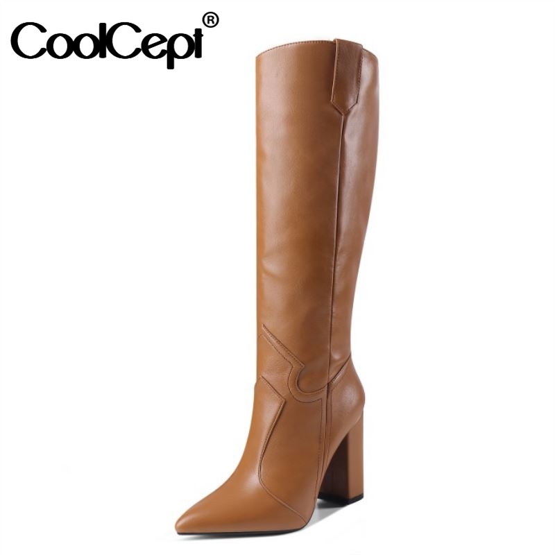 CoolCept Women Knee High Boots Thick Heel Winter Shoes Woman Warm Long Boot Pointed Toe Fashion Ladies Footwear Size 34-43, Black
CoolCept Women Knee High Boots Thick Heel Winter Shoes Woman Warm Long Boot Pointed Toe Fashion Ladies Footwear Size 34-43, Black