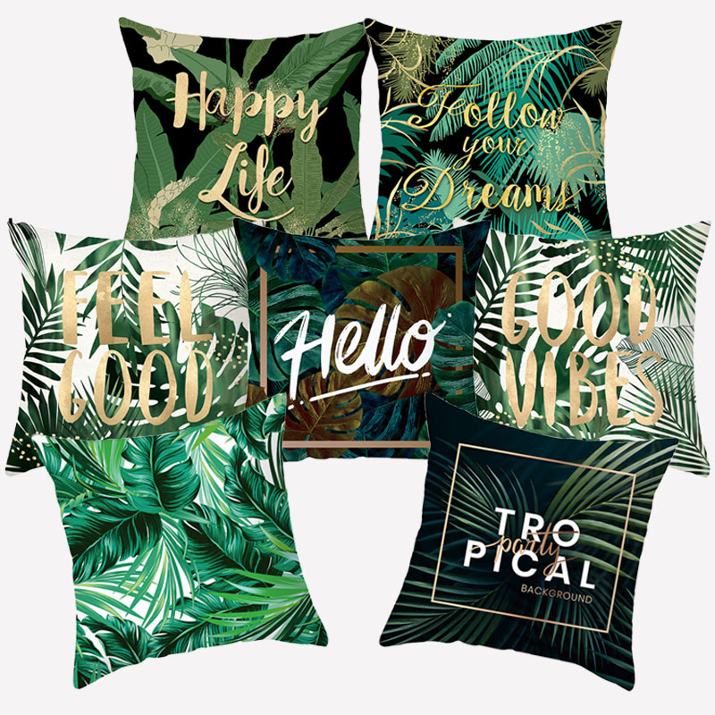Tropical Plant Letter Pattern Cushion Cover Polyester Monstera Decorative Throw Pillows One Side Printed Pillowcover Pillowcases, 10512-025
Tropical Plant Letter Pattern Cushion Cover Polyester Monstera Decorative Throw Pillows One Side Printed Pillowcover Pillowcases, 10512-025