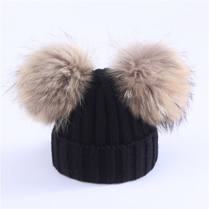 Mother Kids Warm Winter Caps Real Fur Pom Pom Beanie Wool Knitted Hat For Baby Boys Girls Pompom Raccoon Balls Beanie Cap Bonnet
Mother Kids Warm Winter Caps Real Fur Pom Pom Beanie Wool Knitted Hat For Baby Boys Girls Pompom Raccoon Balls Beanie Cap Bonnet
