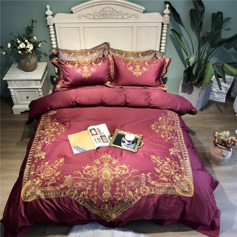 Luxury 120S Egyptian cotton Embroidered Bedding set Queen King Purple Royal Duvet cover Bed sheet set Pillowcase 4/6pcs, Color 6
Luxury 120S Egyptian cotton Embroidered Bedding set Queen King Purple Royal Duvet cover Bed sheet set Pillowcase 4/6pcs, Color 6