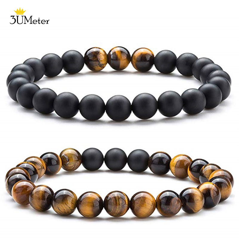Beaded, Strands 8mm Tiger Eye Bracelet Black Matte Onyx Stone Beads Bracelets Set Natural Lava Rock Jewelry Gift For Men Women
Beaded, Strands 8mm Tiger Eye Bracelet Black Matte Onyx Stone Beads Bracelets Set Natural Lava Rock Jewelry Gift For Men Women