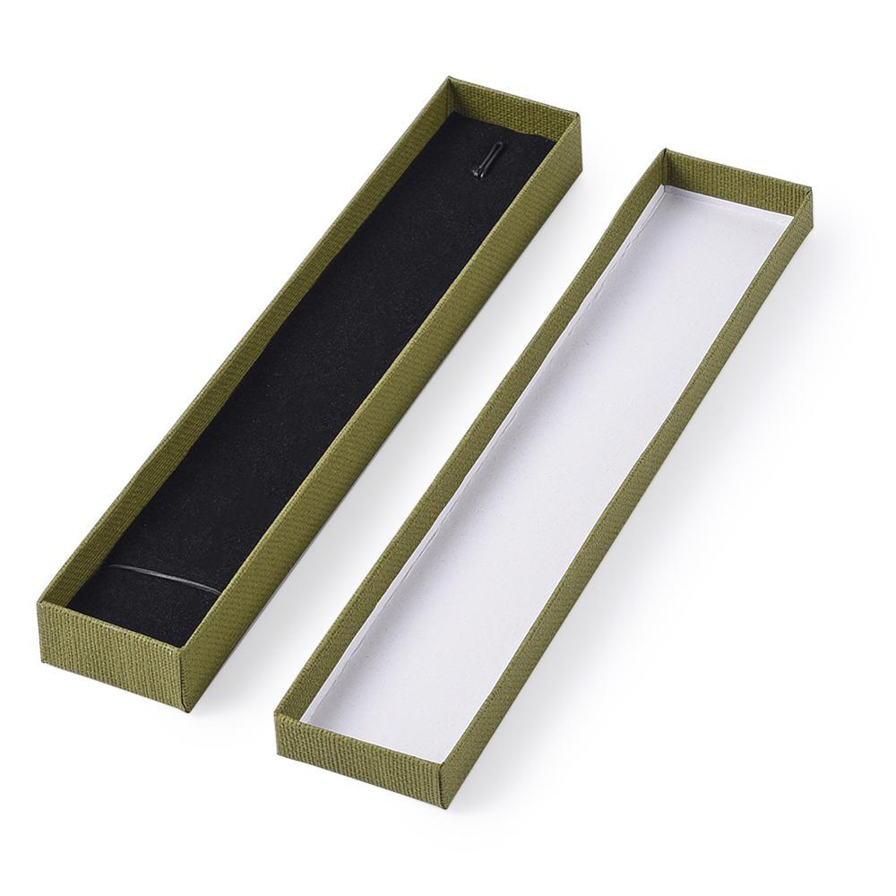 12 pcs 21x4x2cm Rectangle Cardboard Jewelry Set Box for Ring Necklace gift boxes for jewellery packaging with Sponge inside F70 MX200810