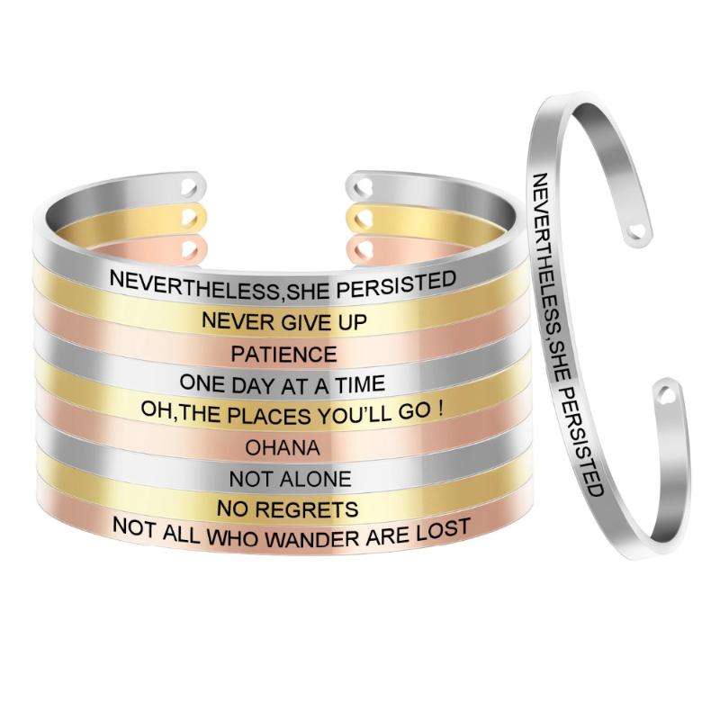 10pcs/lot Quotes Mantra Bracelets Stainless Steel Open Fashion Women Female Inspirational Jewelry Bracelet SL-054*10
10pcs/lot Quotes Mantra Bracelets Stainless Steel Open Fashion Women Female Inspirational Jewelry Bracelet SL-054*10