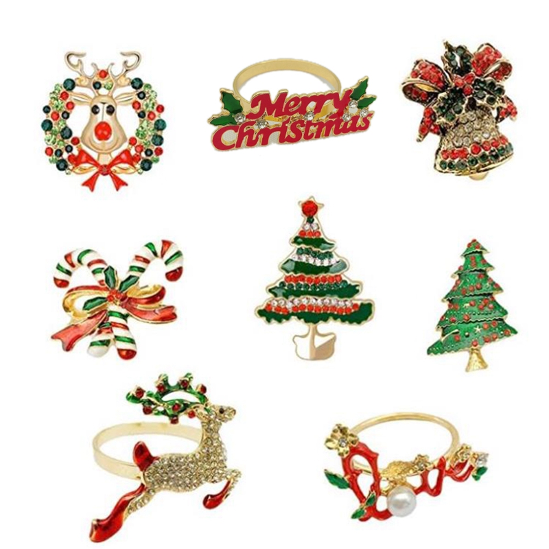 Christmas Napkin Rings - Set of 8 Napkin Holder Rings for Holiday Christmas Table Decoration Elk Buckle
Christmas Napkin Rings - Set of 8 Napkin Holder Rings for Holiday Christmas Table Decoration Elk Buckle