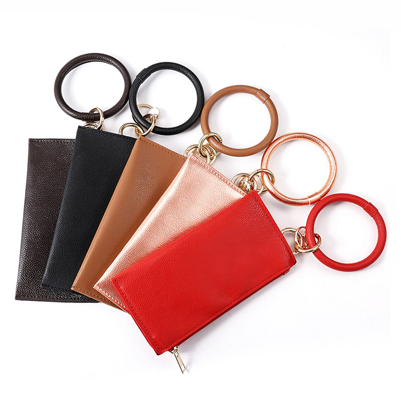Hot Sale PU Leather Circle Wristlet Keychain Double Interlayer Wallet Key Ring Fashion Women Girls Pendant Bag Jewelry
Hot Sale PU Leather Circle Wristlet Keychain Double Interlayer Wallet Key Ring Fashion Women Girls Pendant Bag Jewelry