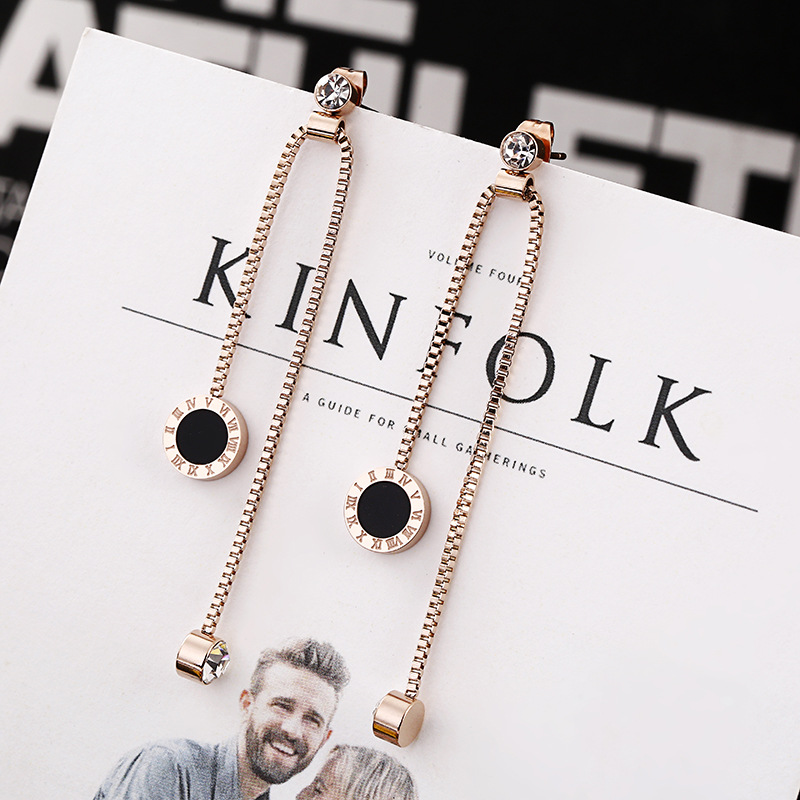 New Fashion Roman Numerals Tassel Acrylic Crystal Earrings For Women Stainless Steel Earring Jewelry
New Fashion Roman Numerals Tassel Acrylic Crystal Earrings For Women Stainless Steel Earring Jewelry