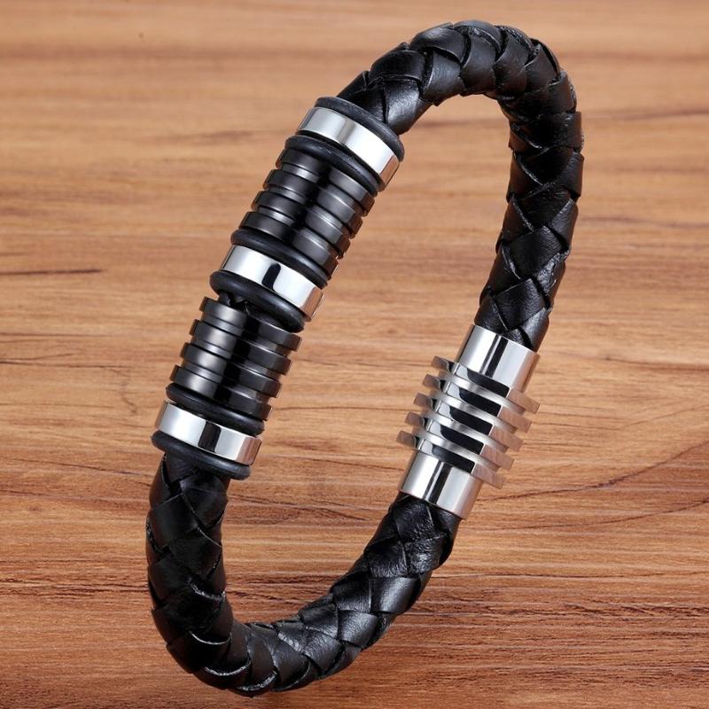 Fashion Jewelry Accessories Genuine Leather Bracelet For Men Female Gold/Steel Round Magnetic Clasp Snake Chain
Fashion Jewelry Accessories Genuine Leather Bracelet For Men Female Gold/Steel Round Magnetic Clasp Snake Chain